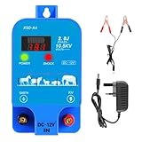12V Electric Fence Energiser,2.0 Joules High-Power Output Energizer with LED Display,10km Range,Electric Fence Charger to Protect Poultry and Livestock,For Horses and Other Animals