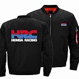 Men's Bomber Jacket - HRC Spring Flight Suit Thicken Windproof Outerwear Zip Jackets Tops - Youth Gift (Color:Black,Size:L)