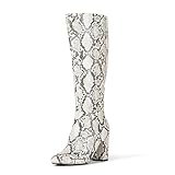 Amazon Essentials Women's Tall-Heel Boot, Snake Faux Leather, 6 UK