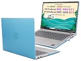 mCover Case ONLY Compatible for 2024 ～ 2025 14-inch HP ProBook 440/445 G11 and EliteBook 640 | 645 G11 Series Windows Notebook PC (NOT Fitting Other HP Models)- Aqua
