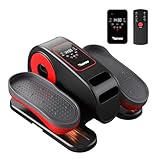 PASYOU Mini Under Desk Elliptical Machine for Home, Ellipse Leg Exerciser for Seniors,12 Adjustable Speed, Quiet & Portable Seated Pedal Exerciser with Remote Control, Black