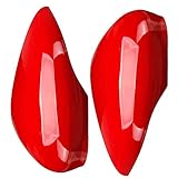 Opaltool Door Wing Mirror Cover for Ford Fiesta MK7 09-18 Left+Right Side (Red)