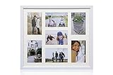 ARPAN MDF Multi Aperture Photo Collage Frame for 7 Photos 3 x 6\x 4 nd 4 x 4X 6Photos (White)