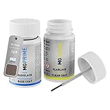MG PRIME Car paint Touch-up pen set for Saab 169 Valnoetsbrun Metallic/Walnut Brown Metallic Base coat clear coat 50ml each