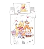 Jerry Fabrics Winnie the Pooh Cot Size Bedlinen Set | Duvet Cover 100x135 cm + Pillowcase 40x60 cm | 100% Cotton | Soft Bedding set for Baby or Small Bed