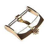 ROUHO Watch Strap Replacement Buckle 316L Stainless Steel Pin Clasp Watch Accessories for Rolex Submariner Series - Gold 16mm