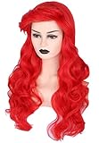 Topcosplay Wig Adult Women Halloween Costume Wigs Red Long Curly Cosplay Wig