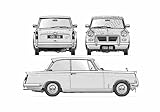 A4 Photo Blueprint Triumph Herald 1200 Sedan 1961