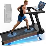 Cowmew Treadmills for Home, Folding Treadmill with 15% Auto Incline, 20KM/H, 7HP, 180KG Capacity, Walking Treadmill for Heavy People with LED Display, Speed Knob, Fitness Apps, Bluetooth Speakers