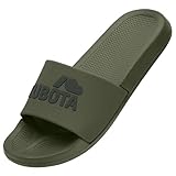 Kubota Bath Slippers for Men and Women for Sauna - Beach and Bathing Shoes - Bath Slippers for Shower - Non-Slip Bath Slippers - Waterproof Swimming Sandals, Khaki Cloud, 9 UK