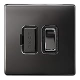 Metal Polish Black Nickel 13A Switched Fused Spur Connection Unit Screwless Plate Finish N422GME