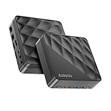 Azeyou Mini PC, 12th Gen N100 Mini Computer,16GB RAM 512GB M.2 SSD, Win 11 Pro Mini Desktop PC, Support 4K Display, 2 HDMI/WiFi 6/BT5.2/2 RJ45/USB 3.2, Micro Business PC for Study & Education - Black