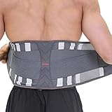 PROIRON Breathable Lower Back Support Belt with 7 Stays for Men Women - Lumbar Support Brace for Pain Relief, Sciatica, Scoliosis - Dual Adjustable Straps (3 Size, M/L/XL - Waist 65cm to 112cm)