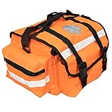 Primacare Medical Supplies KB-RO74-O First Responder Bag for Trauma, Professional Multiple Compartment Kit Carrier for Emergency Medical Supplies, Orange, 17 x 7 x 9 inches