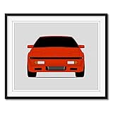Custom Car Posters Handmade Poster compatible with Mitsubishi Starion (1982-1989) Chrysler Conquest Print Wall Art Decor Lustre (20 x 30 cm) (Unframed)