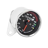Retro Modern Motorcycle Gauge With LED Backlight Motorcycle Tachometer Steel & Glass Speed Meter For Bikes Vintage Tachometer