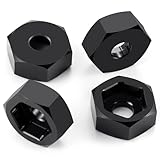 MORLORDY 4Pcs 8mm to 12mm Wheel Hex Hubs Adapter Big Wheel Conversion Kit for All 1/16 1/18 Scale RC Car Truck Which Hex is 8mm, Like Losi Mini-T 2.0 & Mini-B