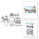 Christmas Horse-Drawn Wagon Etched Dies from The Country Christmas Collection by Annie Williams