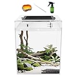 Reptile Growth Tall Terrarium set (PC), 8''*8''*11''with Top Sliding Door Screen Ventilation Reptile Terrariums for Snake, Frog,Insect,Tarantula,Hermit crab，Jumping spider,Iguana,Bearded dragon