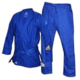 adidas BJJ Response Uniform (265g) - M2, Blue - Unisex Brazilian Jiu Jitsu Gi for Adults & Kids, Made of Ripstop Polycotton, Pre-Shrunk & Ultra-Lightweight, with Reinforced Knee Padding