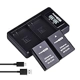 PowerTrust 2x 1500mAh EN-EL14 EN-EL14A Battery and LED Dual Charger for Nikon D3100, D3200, D3300, D3400, D3500,D5100, D5200, D5300, D5500,Coolpix P7000, P7100, P7700, P7800 DSLR Cameras Batteries