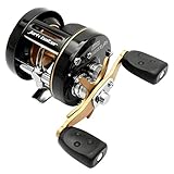 Abu Garcia Ambassadeur® 5601 JB, Fishing Reel, Round Baitcast Reels, Conventional Fishing, Unisex, Blue / Black, 5000 | Left Hand | 5.3:1