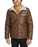 Levi's Men's Faux Leather 2-Pocket Sherpa Lined Jacket, Black, XL