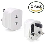 [2 Pack] Heavy Duty UK 1A Fuse Toothbrush Adaptor Plug UK Electric Shaver Razor Adaptor 2 Pin To 3 Pin Toothbrush Plug Socket Converter