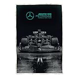 Mercedes AMG Petronas Official Fleece Blanket | Super Soft Warm Throw with Sherpa Reverse, Formula One Design | Perfect For Home, Bedroom, Sleepovers & Camping | Size 120 x 150cm