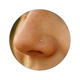 Silver 1 mm Nose Stud -(Set of 3 pc) Thin Tiny L Shape 24 Gauge Nose Ring Studs - Small Ball 925 Sterling Silver Nose pin For Women