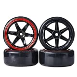 OLDDO 1/10 Rc Car Drift Wheels Tires Set Fit For Hpi Rs4 For Tamiya Tt01e Tt02 For Traxxas 4tec