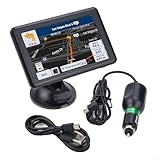 Car Sat Nav, 5 Inch Basic Sat Nav Normal Resolution Touch Screen, Full-range FM Transmitter, with Middle East, East Asia, Australia, America, Africa, Global Map (Africa)