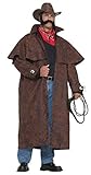 Forum Novelties Men's Plus-Size Extra Big Fun Tex Costume Duster Coat, Brown, 3X-Large