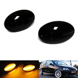 RZG 2x Black Smoked Lens Side Indicator Amber LED Marker Repeater Light For Astra F Combo Corsa B C Meriva Tigra A