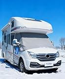 FoundGo PVC Thermal Motorhome Windscreen Cover Waterproof, Gray Windscreen Cover for Campervan fits for Fiat Ducato X290 (2014 onwards), with carry Bag