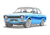 George Morgan Illustration Ford Escort RS2000 Mk1 Greeting Card A5 size