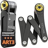 FoldyLock Forever Folding Bike Lock - Patented Sleek High Security Gold Rated Bicycle Lock - Heavy Duty Anti Theft Smart Secure Guard with Keys and Case Mount for e-Bikes City Bikes - 90 CM