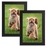 2 Pack 6x4 Photo Frames, 17.8cm x 12.7cm Black Picture Frames for Wall Mounting or Tabletop Display, Small Frame with Plexiglass, Ideal for Home and Office Decor