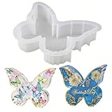 KyeeaDIY Butterfly Ornament Mould， Large Silicone Molds Butterfly Bookend Silicone Mold Epoxy Silicone Casting Silicone Mold for DIY Home Decor, Office Desk Organizer(Transparent White)