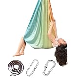 Snuggle Cuddle Hammock Heavy Duty Elastic Snuggle Swing Portable Hammock Hanging Chair with Rope & Carabiner for Indoor Outdoor (Orange)