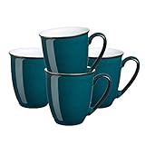 Denby Greenwich Set of 4 Beakers Coffee Mug Set, One Size, Emerald Green