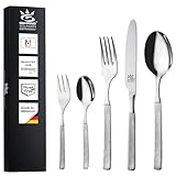 Gehring Solingen Satino Cutlery Set, 30 Pieces, Stainless Steel Cutlery, High-Quality Cutlery Including 6 Solinger Knives, Made in Germany, Cutlery Set for 6 People, Dishwasher Safe