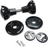 Merriway BH01842 Plastic Mortice Cupboard Cabinet Door Knob Set-Black
