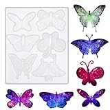 Molain 3D Butterfly Epoxy Resin Model Lifelike Butterfly Shape Resin Necklace Pendant Brooch Models Silicone Butterfly Casting Supplies for Office Living Room Garden Wall Decoration