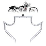 Kinglemc Crash Bar Engine Guard Highway Freeway Bar for Harley Davidson Breakout Blackline Rocker Softail Standard Custom Springer Deuce Night Train 2000-2017 (Mustache Style-Chrome)