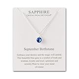 Philip Jones September (Sapphire) Birthstone Necklace Created with Zircondia® Crystals