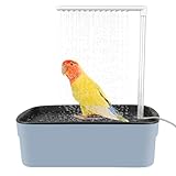 LUFEIS Bird Bath Tub, Automatic Water Cycle Bird Bath with Multiple Faucets, Multipurpose Parrot Shower Bath, USB Electric Birds Shower Bathing Tub for Parakeet, Cockatiel, Parrot & Small Medium Birds
