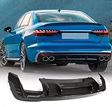 Car Rear Bumper Diffuser Set - Adjustable Rear Bumper Lip Splitter Diffuser for Audi A4 B9 Quattro S-LINE S4 2020 2021 2022 2023 Sedan 4-Door- Heavy-Duty ABS Material Rear Undertray Diffuser