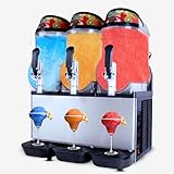 CVS Commercial Frozen Ice Drink Slush Machine: 3x12L Single Tank | Slushie Maker for Hotels, Bars & Cafés | LED Lighting | Adjustable Thermostat (3 Tank (36 Liters))