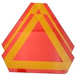 SKISUNO 2pcs Car Triangle Safety Signs Reflective Slow Moving Vehicle Warning Triangles for Golf Carts Farm Tractors Horse-drawn Carts and Road Maintenance Vehicles Easy Installation